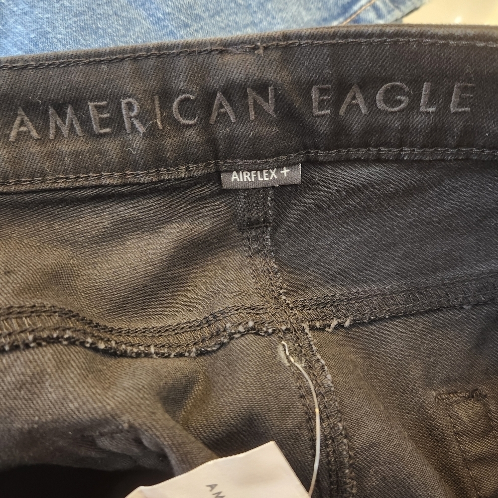 Men's NWT Black American Eagle Airflex Original Straight Jeans. Size 36x30 - Picture 7 of 10